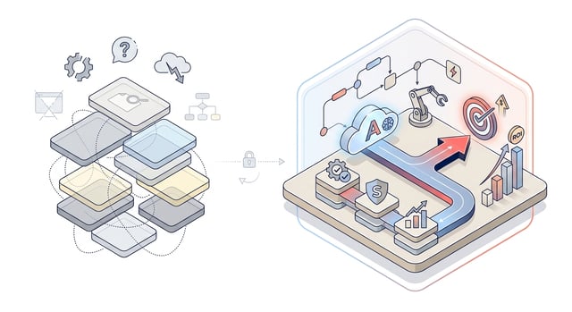 Whiteboard sketch of AI use cases being scored and prioritized