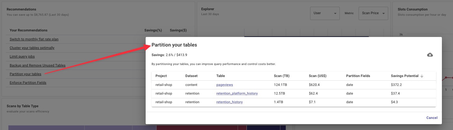 bigquery partition