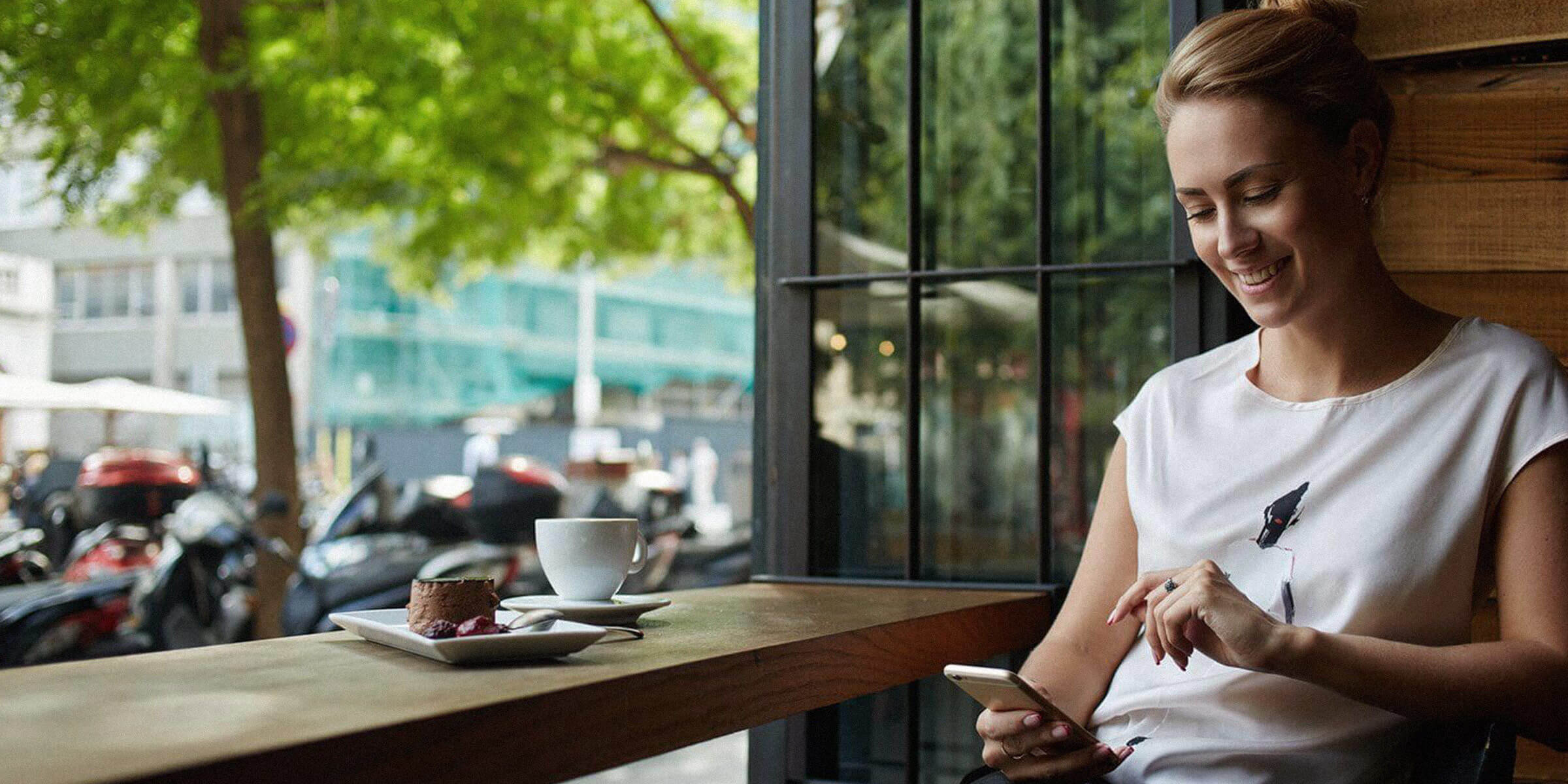 Woman using Mobile device