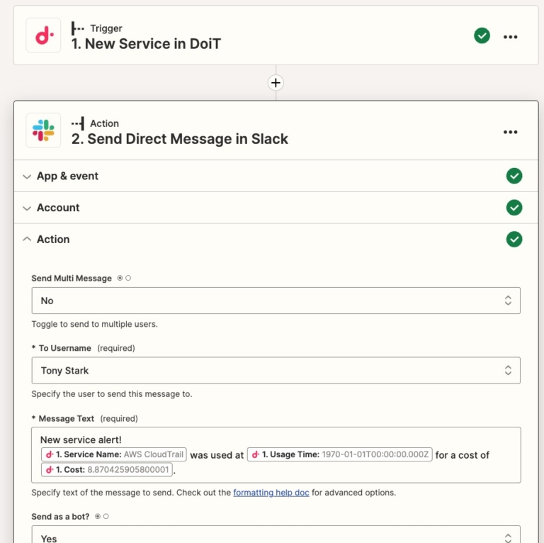 Get an alert in slack when a new service is detected.