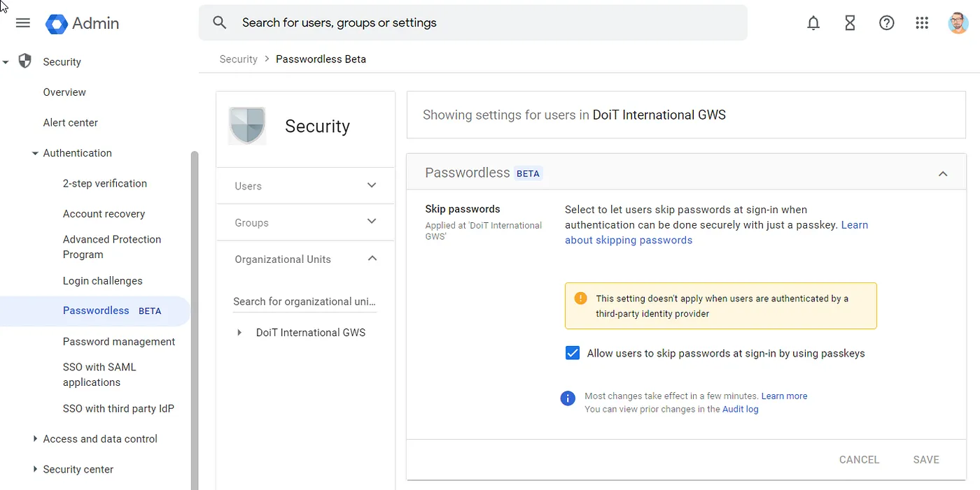 Passwordless login with passkeys, Authentication