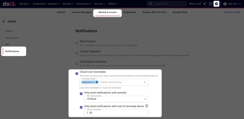 How to subscribe to anomaly alerting for a specific Attribution