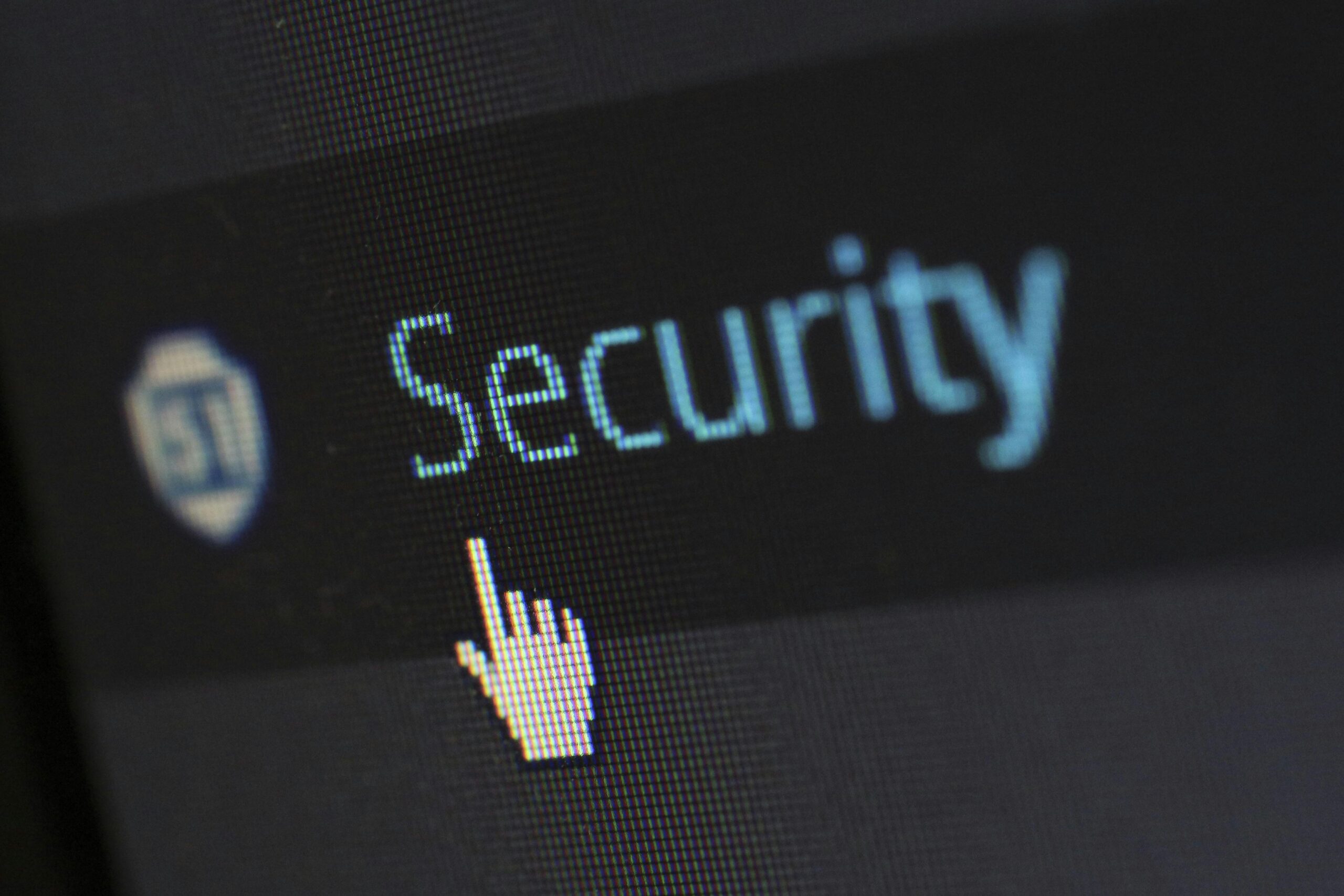 Security logo with mouse cursor icon 
