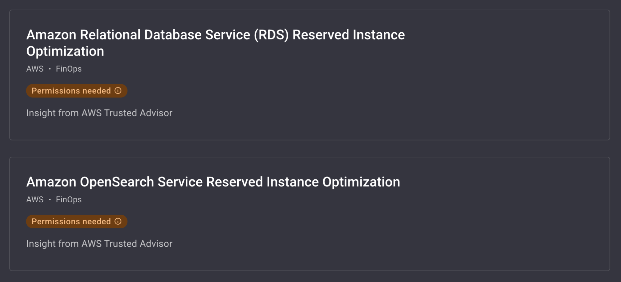 DoiT Cloud Intelligence Insights Reserve Instance recommendations